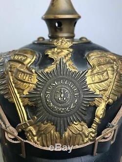WW1 German Helmet Prussian Guard Spiked Leather Picklehaube Old Original
