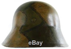 WW1 German M. 16 Steel Helmet (Mod. 1916 Stahlhelm) Camouflaged Shell ET 64