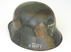 WW1 German M. 16 Steel Helmet (Mod. 1916 Stahlhelm) Camouflaged Shell ET 68