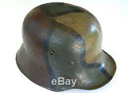 WW1 German M. 18 Steel Helmet (Mod. 1918 Stahlhelm) Camouflaged Shell