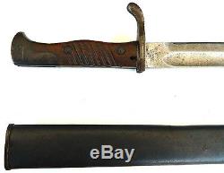 WW1 German / Prussian Mauser Sg98/05nA Butcher Sword Bayonet & Scabbard 1915