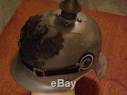 WW1 German Prussian Steel Pickelhaube Lobster Tail Helmet