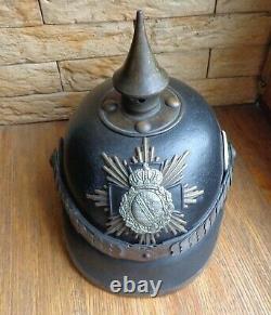 WW1 German Saxony Felt Pickelhaube Helmet Reproduction