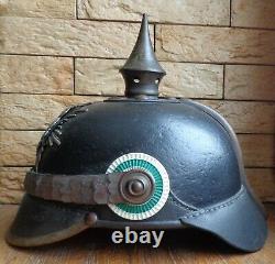 WW1 German Saxony Felt Pickelhaube Helmet Reproduction
