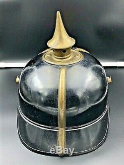 WW1 Imperial German pickelhaube spike helmet. 58th rgmt Searchlight oper. 1916