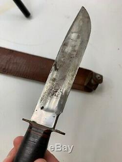 WW1 MARBLES Ideal Fixed Blade Knife 12.75 Knife With Leather Sheath