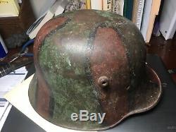 WW1 M-16 German Helmet Tortoise Shell Camo Original
