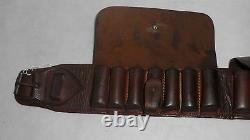 WW1 Military Bandolier Brown leather cartridge belt 133cm