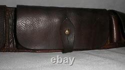 WW1 Military Bandolier Brown leather cartridge belt 133cm