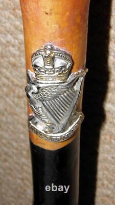 WW1 Military Blackthorn'Royal Irish Rifles' Walking Cane / Sunday Golf Stick