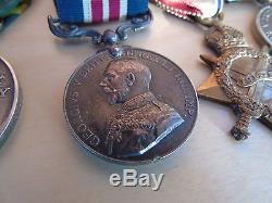 WW1 Military Medal 14/15 Trio & Long Service group with newspaper MM citation