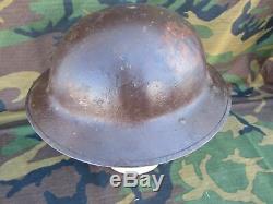 WW1 Original British Army Brodie Mark I Steel Helmet Brodie maker marked