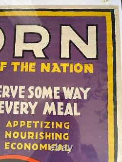 WW1 Original Corn The Food of the Nation Propaganda Poster USA WWI