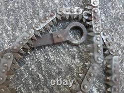 WW1 Original French Hand Chain Saw & Pouch Peugeot Freres Made