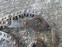 WW1 Original French Hand Chain Saw & Pouch Peugeot Freres Made