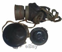 WW1 Original German Leather Gas Mask and Canister (1013MOM-C)