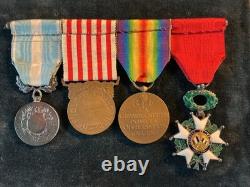 WW1 Original set French Military Medals 1914-1918 War & Colonial Africa pre war