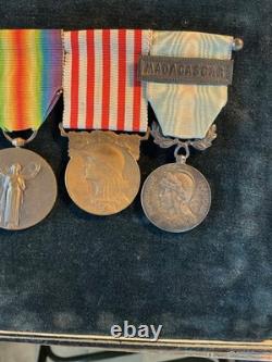 WW1 Original set French Military Medals 1914-1918 War & Colonial Africa pre war