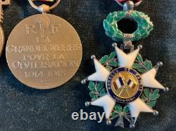 WW1 Original set French Military Medals 1914-1918 War & Colonial Africa pre war