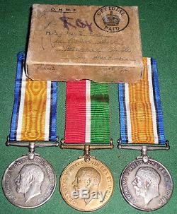 WW1 PAIR OF MERCANTILE MARINE MEDALS TO A 14 YEAR OLD DECK BOY, KILLED IN ACTION