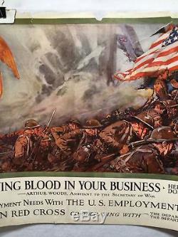 WW1 Put Fighting Blood in Your Business Propaganda Poster (19 X 28) 1918