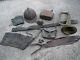 WW1 RELIC Lot French Helmet Canteen Cup Ammo Pouch Bugle Belt Y strap FRANCE