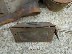 WW1 RELIC Lot French Helmet Musette Canteen Mess Kit Ammo Pouch Trench Cutter