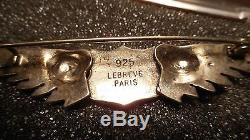 WW1 Rare US Army Pilots Wing Badge Insignia Sterling Silver Hall Mark Lebrve