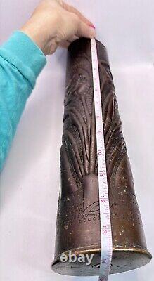 WW1 Shell U. S. Army Trench Art American Expeditionary Forces Shell Base Flowers