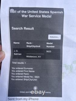 WW1 Spanish American War Mexican Border Identified Serial Num. Medals NY Captain