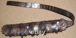 WW1 Swedish Military Brown Leather 5 Pouch Cartridge Belt Bandolier (STAR WARS)