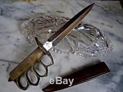 WW1 US 1918 AU LION FIGHTING KNIFE Dagger withLeather Scabbard