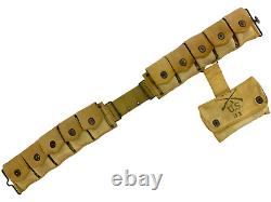 WW1 US AEF Model 1910 Web Belt And Squad Leader First Aid Pouch Regimental Marks