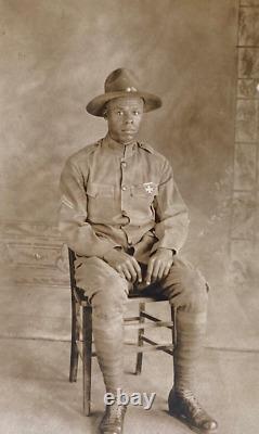 WW1 US ARMY AFRICAN AMERICAN 24th INFANTRY BUFFALO SOLDIER PHOTO POSTCARD RPPC