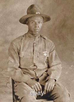 WW1 US ARMY AFRICAN AMERICAN 24th INFANTRY BUFFALO SOLDIER PHOTO POSTCARD RPPC