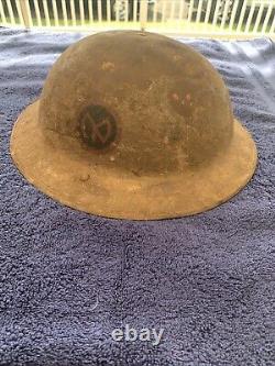 WW1 US ARMY NY 27th INFANTRY DIVISION M1917 HELMET BRODIE DOUGHBOY