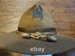 WW1 US Army 1911 Campaign hat (134th. Ohio) 5 Stitch Brim