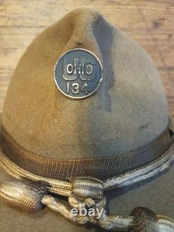 WW1 US Army 1911 Campaign hat (134th. Ohio) 5 Stitch Brim