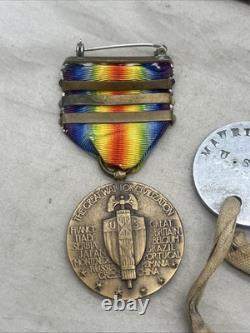WW1 US Army 33rd Infantry Division Grouping ID'd Caps Dog Tags Medals & Patches
