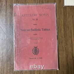 WW1 US Army Artillery Manuals Named Set Of 4