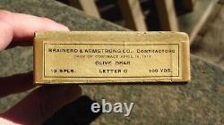 WW1 US Army Military AEF Uniform Insignia Thread OD 1917 Dated Original Box