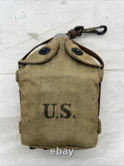 WW1 US Army Mounted Cavalry Canteen With Leather Hanger Strap GG615