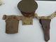 WW1 US Army Officers Hat 45 Cal. Holster Canteen And Medical pouch WithField Belt
