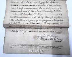 WW1 US Army Sergeant Soldier Dog Tags Papers Lot Enlistment Discharge Promotion