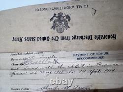 WW1 US Army Sergeant Soldier Dog Tags Papers Lot Enlistment Discharge Promotion