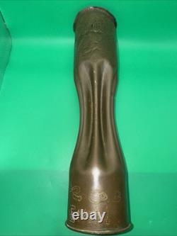 WW1 US Army Trench Art 1918-1919 Shell FRANCE 34th Eng. Co Pete Shope