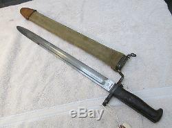 WW1 US MODEL 1905 DATED 1913 SPRINGFIELD ARMORY BAYONET WITH SCABBARD #M167