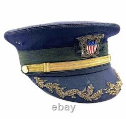 WW1 US Shipping board USSB Officer Commander Left Facing Eagle Bell Crown Cap