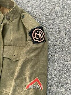 WW1 US United States Army Machine Gunner Jacket With Patches, Under Shirt & Pants