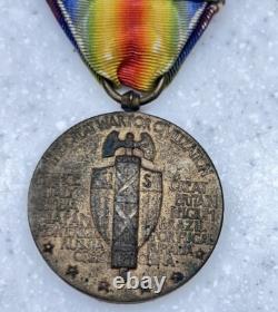 WW1 VICTORY MEDAL 3 CAMPAIGN BARS Vintage Military Memorabilia World War One
